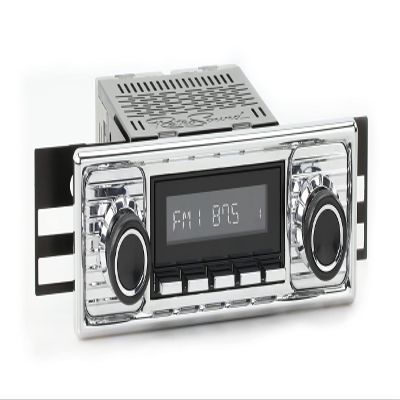 RetroRadio Compatible with 1966-68 Mercedes-Benz 200 with Chrome Faceplate Features Include Bluetooth, USB, AM/FM HBC-M2-308-309-39-78M15