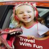 SIMJAR Dinosaur Kids Headphones with Microphone for School, Volume Limiter 85/94dB, Over-Ear Girls Boys Headphone for Kids with Foldable Wired Headphones for iPad/Travel (Red) view 2