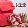 SIMJAR Dinosaur Kids Headphones with Microphone for School, Volume Limiter 85/94dB, Over-Ear Girls Boys Headphone for Kids with Foldable Wired Headphones for iPad/Travel (Red) view 4