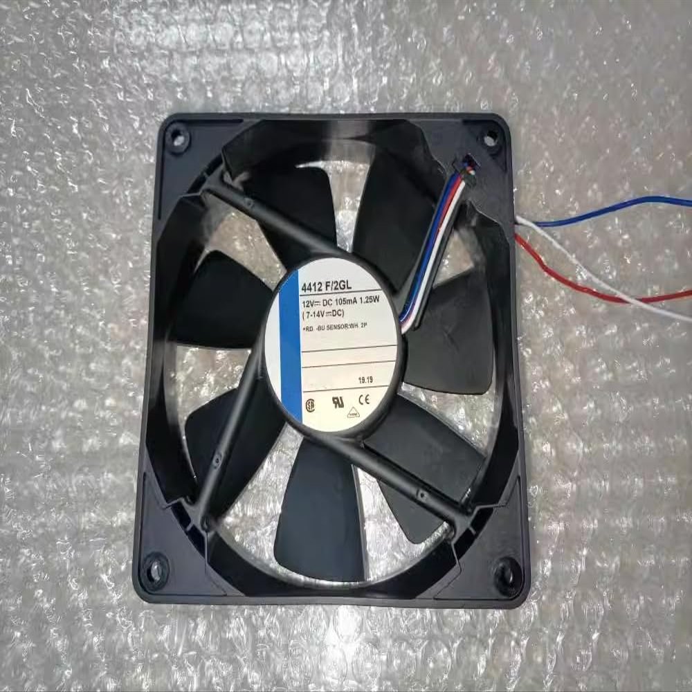 DC12V 105mA 1.25W 4412F/2GL 12025 12cm 3-Wire Silent Cooling Fan