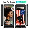 CasesOnDeck Dual Layer Case Compatible with Google Pixel 7 PRO/Pixel 7 Pro Case [Dual Tactical] Corner Guard Case with Heavy Duty Exterior USA Flag Sports -Hockey view 2