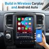 for Dodge Ram 1500 2500 3500 2013-2018  Auto A/C 10.4 Inch T Style Stereo Android 12 GPS Navigation Wireless Carplay 5G-WiFi 4G+64G Bluetooth 5.0 DSP AUX/Fiber Optic Out SWC view 4