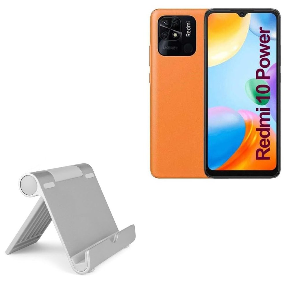 BoxWave Stand and Mount Compatible with Xiaomi Redmi 10 Power - VersaView Aluminum Stand, Portable, Multi Angle Viewing Sturdy