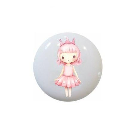 Cute Princess Girls Variety of Room Decor Pink Purple - 1.5" DECORATIVE Glossy Ceramic Dresser Drawer PULLS Cabinet Cupboard KNOBS (02)