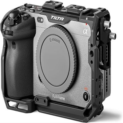 Tilta Full Camera Cage for FX3/FX30 V2 | Top Plate NATO Rail, Cold Shoe, 1/4""-20 and 3/8""-16 | Thumb Screw Design | Black