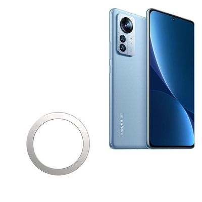 BoxWave Smart Gadget Compatible with Xiaomi 12 Pro - MagnetoSafe Ring, Add Magnet Functionality Adhesive Alloy - Metallic Silver