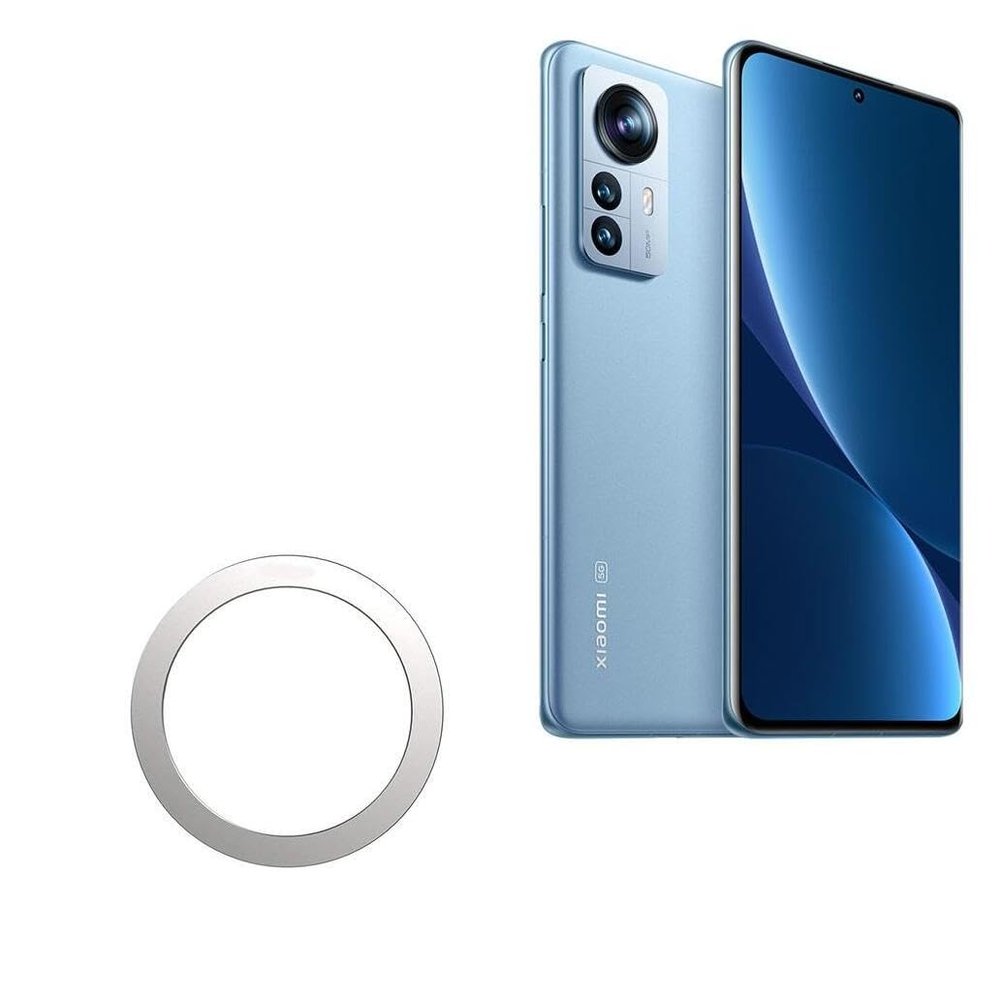 BoxWave Smart Gadget Compatible with Xiaomi 12 Pro - MagnetoSafe Ring, Add Magnet Functionality Adhesive Alloy - Metallic Silver