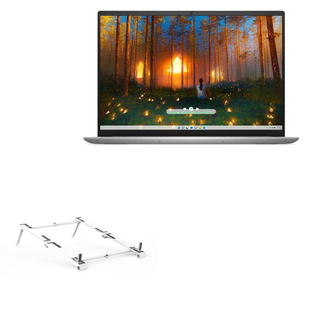 BoxWave Stand and Mount Compatible with Dell Inspiron 16 5630 (16 in) - Pocket Aluminum Stand 3-in-1, Portable Multi Angle Viewing Riser - Metallic Silver