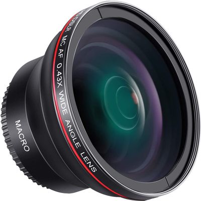 55MM 0.43x Professional HD Wide Angle Lens (w/Macro Portion) for Nikon D3400, D3500, D5500, D5600 with DX NIKKOR 18-55mm f/3.5-5.6G VR,Sony Alpha Cameras