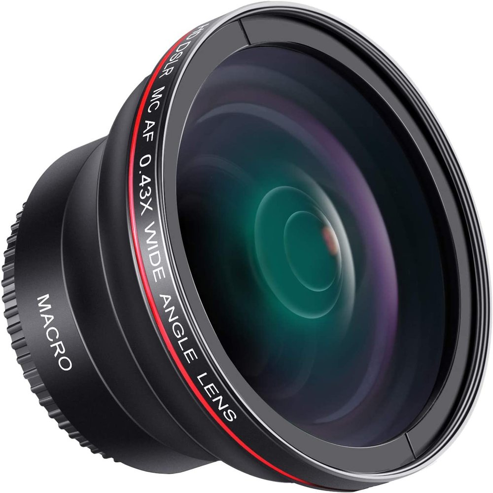 55MM 0.43x Professional HD Wide Angle Lens (w/Macro Portion) for Nikon D3400, D3500, D5500, D5600 with DX NIKKOR 18-55mm f/3.5-5.6G VR,Sony Alpha Cameras