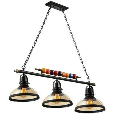Billiard Table Chandelier, Glass Lampshade Height Adjustable Pendant Light Billiard Hall Game Room Dining Room Corridor Bar Living Room Pendant Lamp (Color : 3lights)