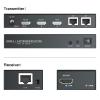 HDMI Extender Splitter1x2 HD 4K @60Hz up to 60m(196ft)-Loop Out-Over CAT5/CAT6/CAT7 Cable HDMI Transmitter and Receiver with IR Power Switch and EDID view 4