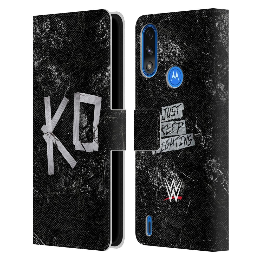 Head Case Designs Officially Licensed WWE KO Kevin Owens Leather Book Wallet Case Cover Compatible with Moto E7 Power/Moto E7i Power