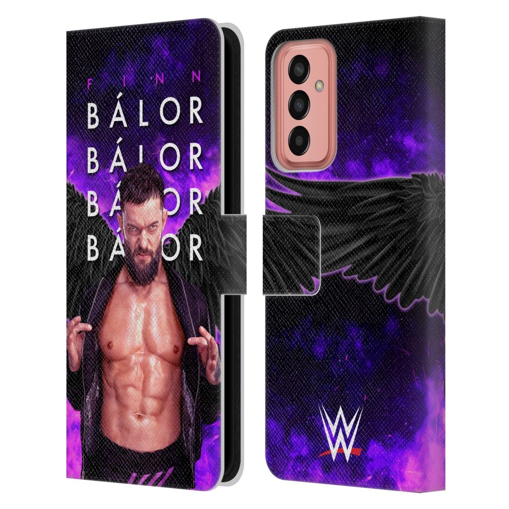 Head Case Designs Officially Licensed WWE Graphics Finn Balor Leather Wallet Case Compatible with Samsung Galaxy M13 (2022)