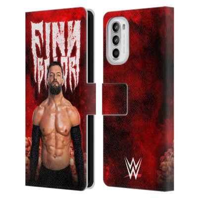 Head Case Designs Officially Licensed WWE Portrait Finn Balor Leather Book Wallet Case Cover Compatible with Motorola Moto G52