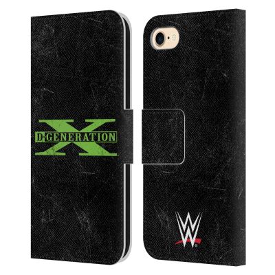 Head Case Designs Officially Licensed WWE Logo D-Generation X Leather Wallet Case Compatible with Apple iPhone 7/8 / SE 2020 & 2022