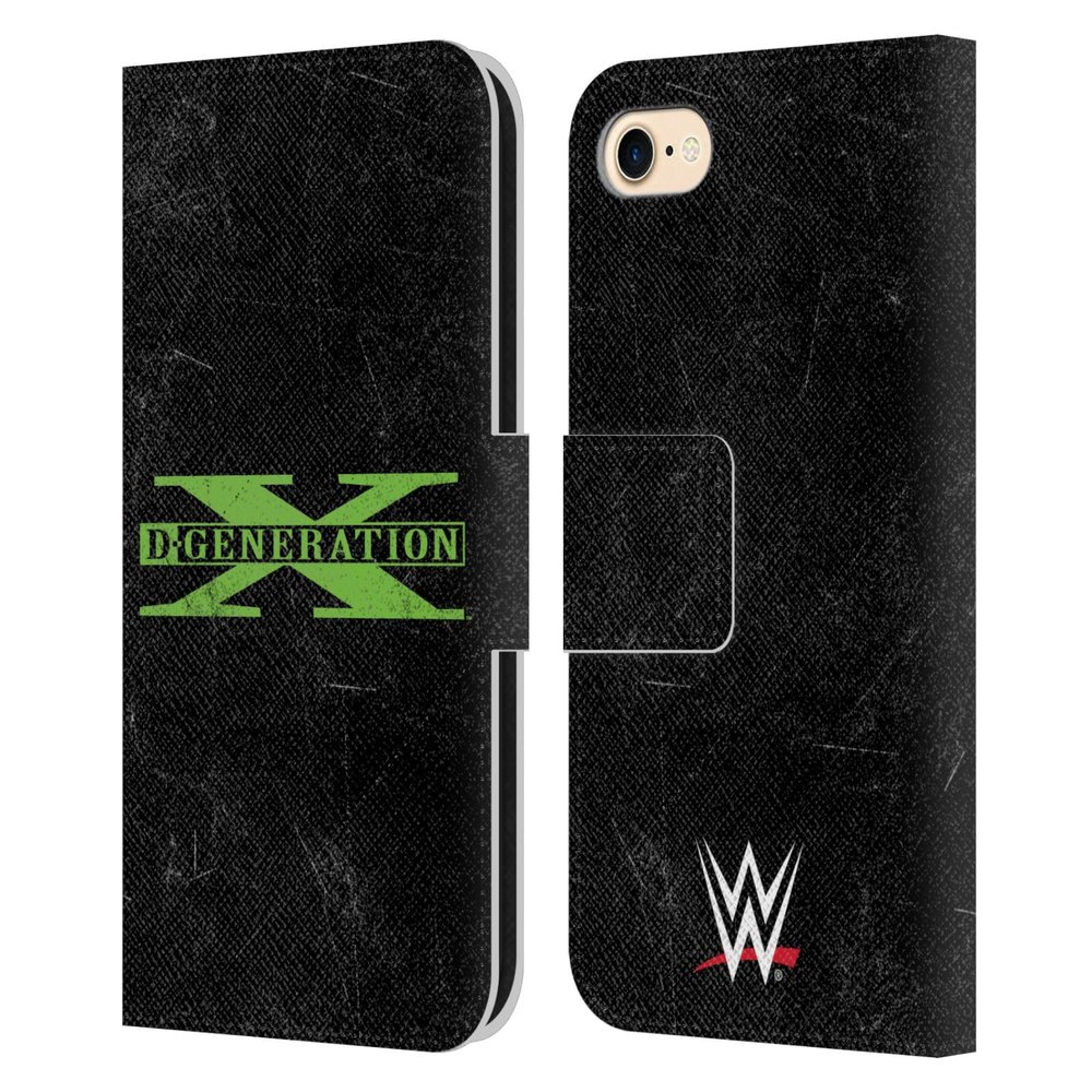 Head Case Designs Officially Licensed WWE Logo D-Generation X Leather Wallet Case Compatible with Apple iPhone 7/8 / SE 2020 & 2022