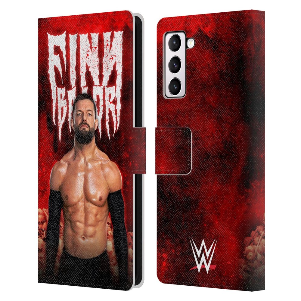 Head Case Designs Officially Licensed WWE Portrait Finn Balor Leather Wallet Case Compatible with Samsung Galaxy S21+ 5G