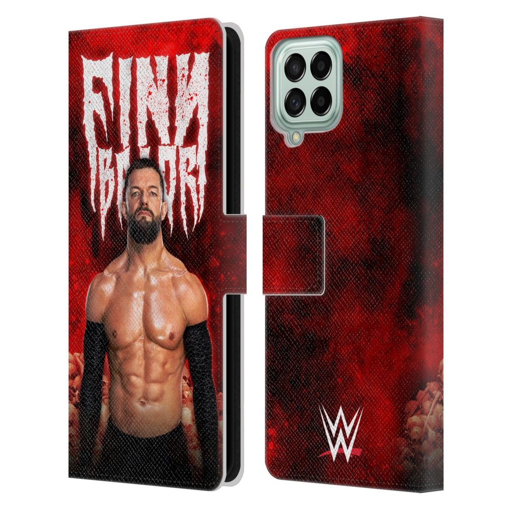 Head Case Designs Officially Licensed WWE Portrait Finn Balor Leather Wallet Case Compatible with Samsung Galaxy M33 (2022)