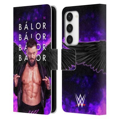 Head Case Designs Officially Licensed WWE Graphics Finn Balor Leather Wallet Case Compatible with Samsung Galaxy S23 5G