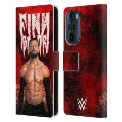 Head Case Designs Officially Licensed WWE Portrait Finn Balor Leather Book Wallet Case Cover Compatible with Motorola Edge 30