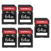 5-Pack of SD Card 64GB EASTBULL Class 10 SD Cards U1 V30 High-Speed 100MB/s Read SDXC Memory Card 5-Pack for Camera, Full HD Video, with 5 Mini Cases (64 GB, 5 Pack) view 1