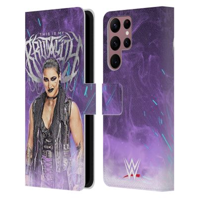 Head Case Designs Officially Licensed WWE This is My Brutality Rhea Ripley Leather Wallet Case Compatible with Samsung Galaxy S22 Ultra 5G