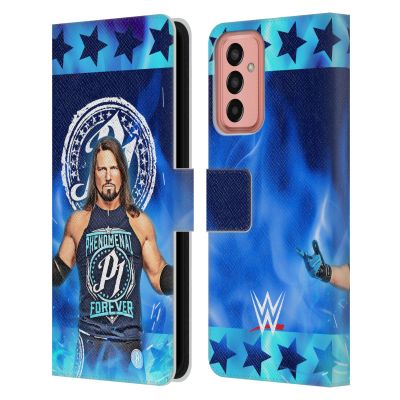 Head Case Designs Officially Licensed WWE Portrait Aj Styles Leather Wallet Case Compatible with Samsung Galaxy M13 (2022)