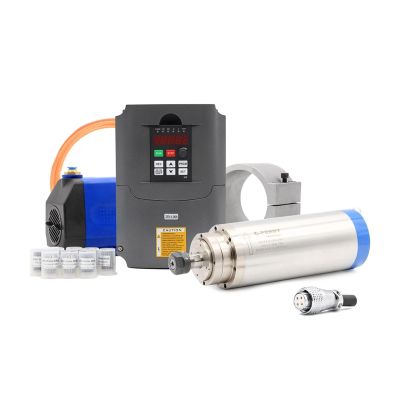 water cooled spindle motor 3.2kw Stone Working Spindle Kit Water Cooled Spindle 4pcs Ceramic Ball Bearings & 4kw Inverter & 75w Water Pump & Collets Holder ( Color : 220v , Size : Ceramic Ball Bearing