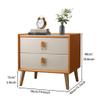 NTIYOU Bedside Table Nightstand with 2 Drawers Solid Wood Modern Bedroom Narrow Leather Side Table for Bedroom Living Room Living Room view 2