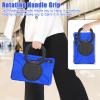 Heavy Duty Case for Galaxy Tab S10 Lite/ S10 FE/ S9 FE/S8/S7, Hybrid Rugged Case with S Pen Holder, Shockproof Kids Case with 360 Rotating Stand/Shoulder Strap (Blue) view 3
