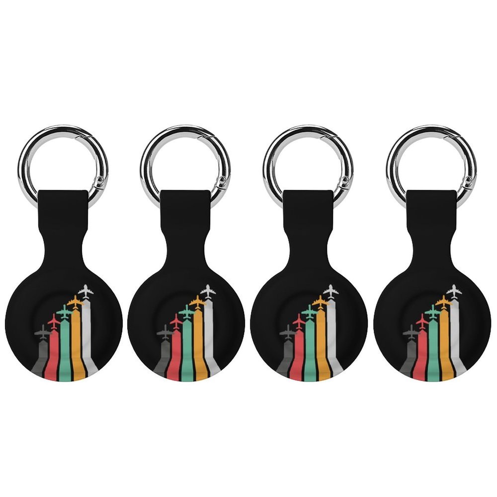 Airplane Protective Case Compatible for Airtag Shockproof Case Cover Holder with Keychain 4PCS