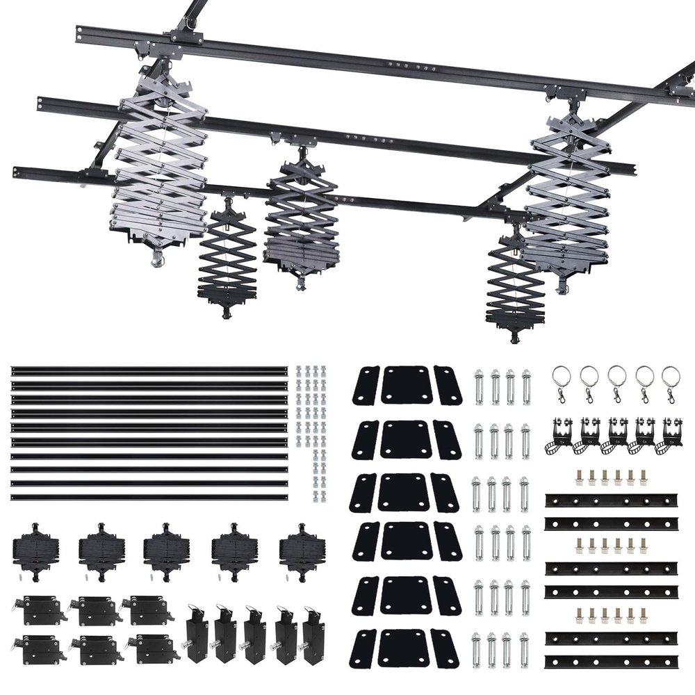 118" x 118" Photography Pantograph System Complete Kit 3.0M Studio Lighting Support Rail System 43-200CM Drop Pantograph Smallpox Rail Track Kit (3.03.0M-A)