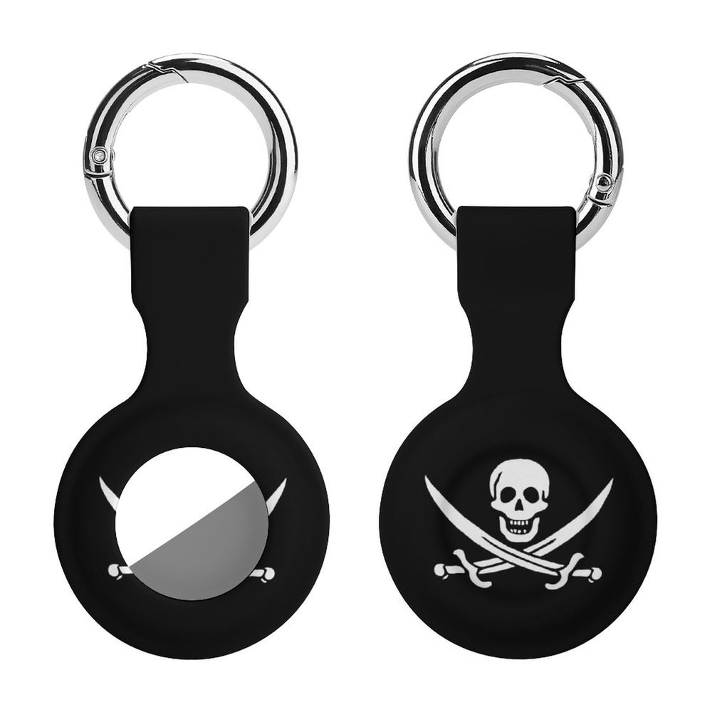 Pirate Jack Rackham Flag Protective Case Compatible for Airtag Shockproof Case Cover Holder with Keychain 1PCS