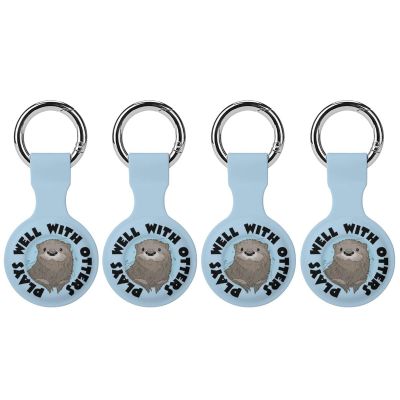 Cute Otter Protective Case Compatible for Airtag Shockproof Case Cover Holder with Keychain 4PCS