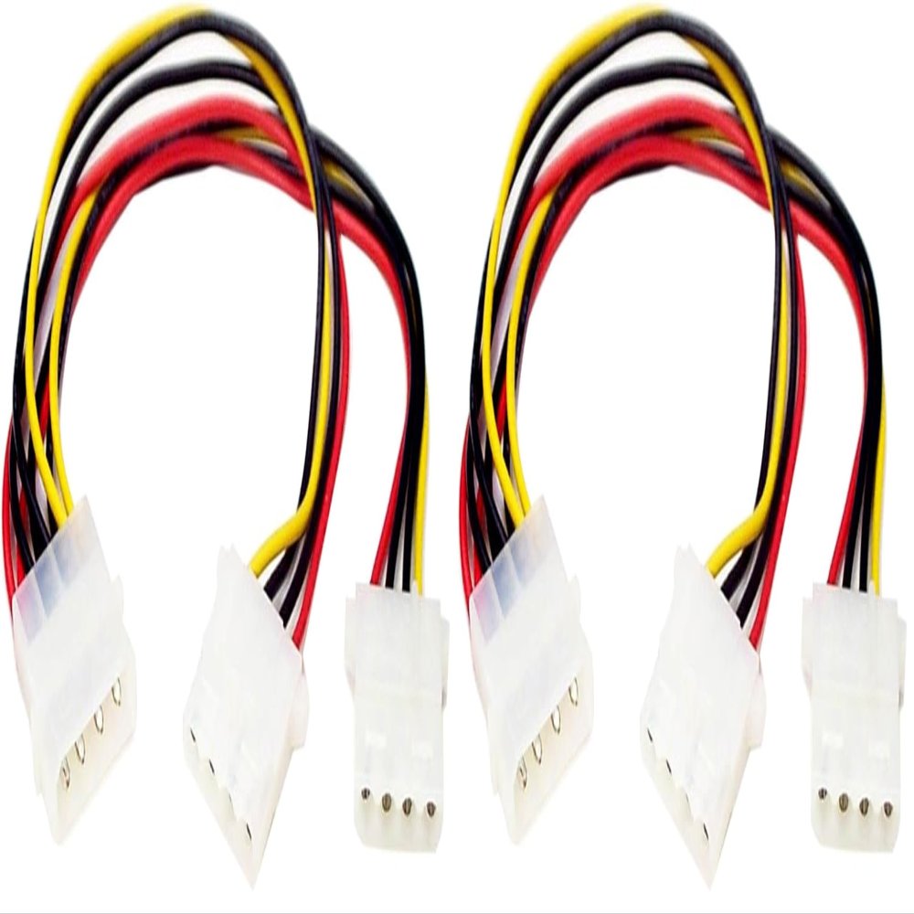 StarTech.com LP4 Power Y Splitter Cable - Molex Y Splitter (PYO2L) (Pack of 2)