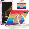 Heavy Duty Case for Galaxy Tab S10 Lite/ S10 FE/ S9 FE/S8/S7, Hybrid Rugged Case with S Pen Holder, Shockproof Kids Case with 360 Rotating Stand/Shoulder Strap (Colourful Red) view 1