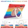 Heavy Duty Case for Galaxy Tab S10 Lite/ S10 FE/ S9 FE/S8/S7, Hybrid Rugged Case with S Pen Holder, Shockproof Kids Case with 360 Rotating Stand/Shoulder Strap (Colourful Red) view 3
