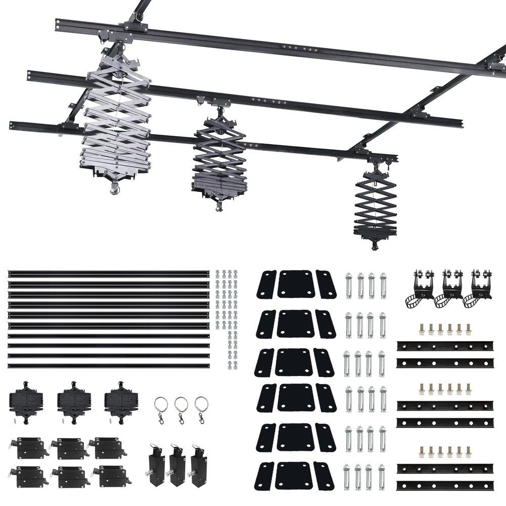118" x 118" Photography Pantograph System Complete Kit 3.0M Studio Lighting Support Rail System 43-200CM Drop Pantograph Smallpox Rail Track Kit (3.03.0M-C)
