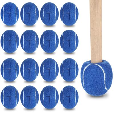 24 Pcs Precut Tennis Balls for Furniture Legs and Floor Protection Chairs Desks Furniture Tennis Balls for Chairs Feet Long Lasting Foot Covers(Blue)