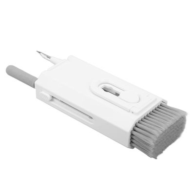 8 in 1 Headphone Cleaning Brush, Soft Brush Keyboard Cleaner, Phone Cleaning Brush for Laptop Tablet Cellphone, Retractable Design, Compact and Lightweight (White)