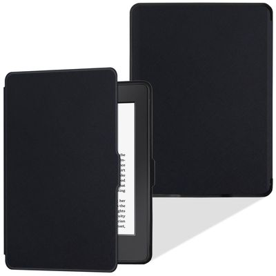 LaoShuSheng Slim Case for Kindle Paperwhite 5th/6th/7th Generation (Model No. EY21 & DP75SDI) - Lightweight PU Leather Folio Cover with Auto Sleep/Wake (Classic Black)