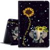 DIGTIALL for Kindle Scribe 10.2" (2024 Release/ 2022 Release) CaseSlim PU Leather Fold Stand Protective Cover with Auto Sleep/Wake for Kindle Scribe 2022 e-Reader,Elephant Sunflower view 1