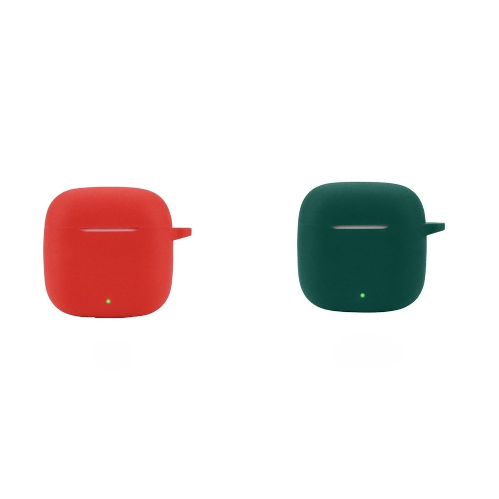 2 Pack DAYJOY Soft Silicone Protective Case Cover Compatible with Huawei Freebuds SE 2 Earbuds, Protective Skin Sleeve with Key Chain (red+Green)