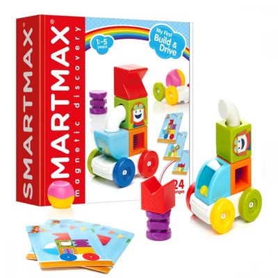 SMARTMAX MY First Build & Drive Toddler Toys, Magnetic Tiles Construction