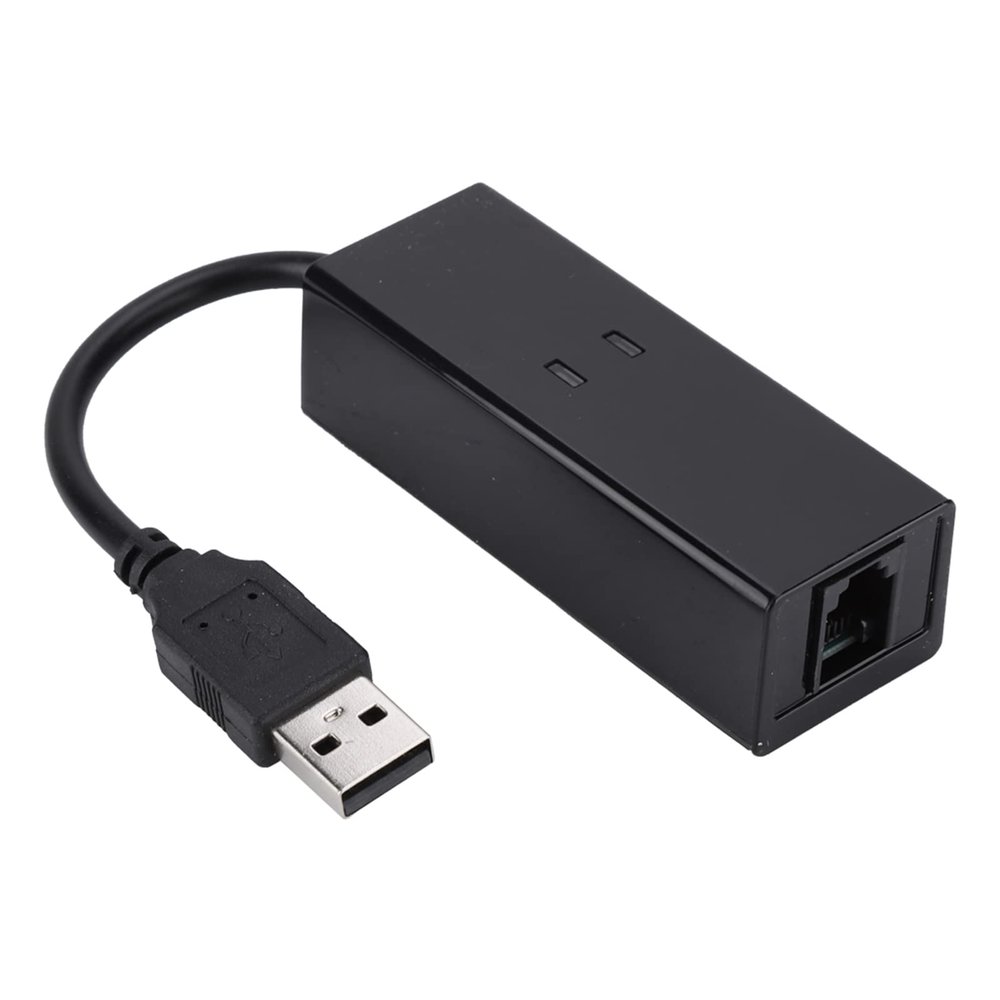 ASHATA USB 56K External Modem Support, External Dial Up Voice Fax Data Modem for Supports Caller ID, V.92 Quick Connect, Receive and Send Fax Easily