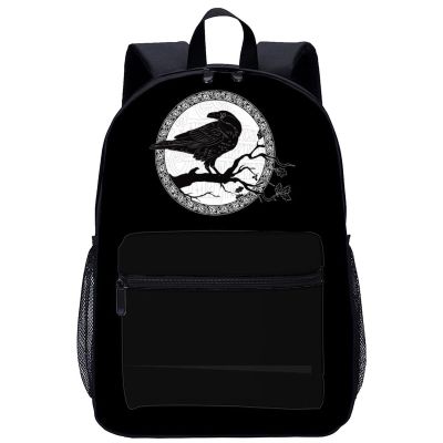 Black Crow Laptop Backpack Lightweight 17 Inch Travel Daypack Shoulder Bag for Men Women