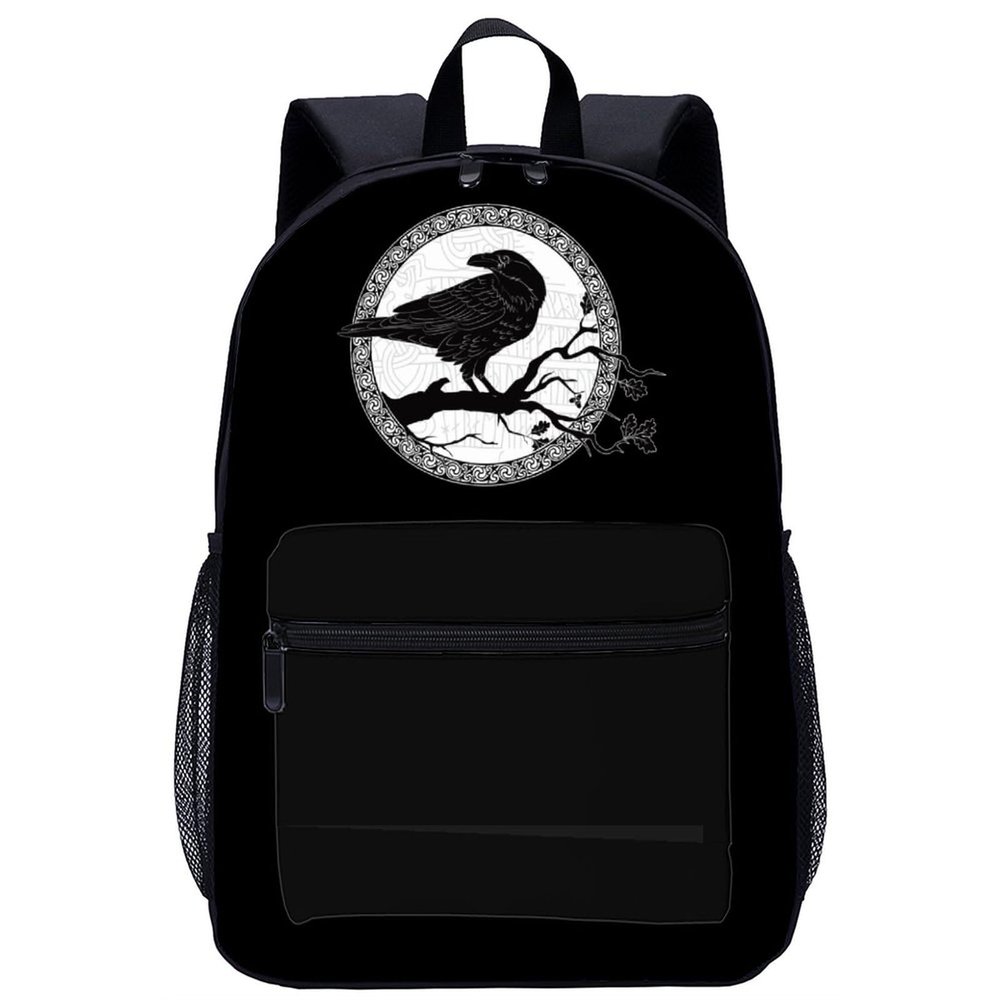 Black Crow Laptop Backpack Lightweight 17 Inch Travel Daypack Shoulder Bag for Men Women
