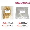 GatherTOOL 50/100Sets 4.0mm Female and Male Connector Gold Brass Wire Connector and Insulating Sleeves for Car (Color : 100Sets(400Pcs)) view 3