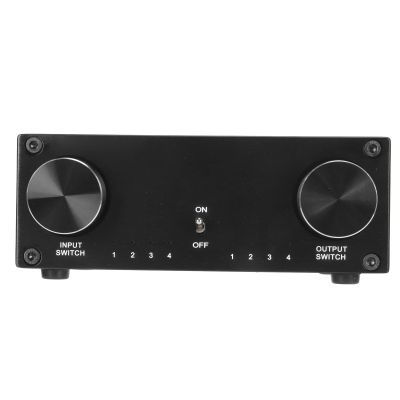 4 in 4 Out Audio Stereo 2.0 L R Audio Sound Selector Box, Dual Channel Lossless HiFi Sound Source Switcher, for DVD Game Consoles (U.S.